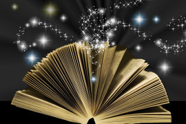 Ein aufgeblättertes Buch, symbolisch für unsere Lebensreise auf Erden, auch Buch des Lebens, Höheres Selbst , Hellsichtigkeit oder Akasha Chronik genannt - mein schützling