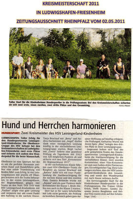 Zeitungsartikel Kreisgruppenmeisterschaft 2011
