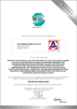 ISO 50001 Zertifikat