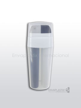 Botella airless dual, envase airless doble