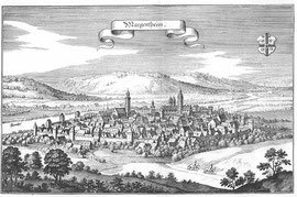 Mergentheim um 1648 (Kupferstich von Matthäus Merian)