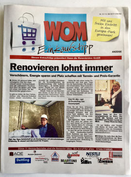 Redaktionelle Titelseite WOM-Einkaufstipp Mai 2017