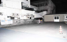 町役場石垣支所の建設予定地=8日夜