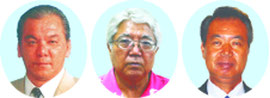(左から)山田耕治氏、加勢本曙氏、川満栄長氏
