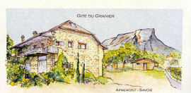 A proximité de Challes-les-Eaux. Au pied du Massif de La Chartreuse, des vignes et d'un panorama exceptionnel sur la Chaîne de Belledonnes