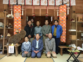 社殿で野田山祭