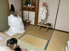 祖霊祭 龍笛を奏す
