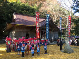 多里神社 かしら打ち奉納
