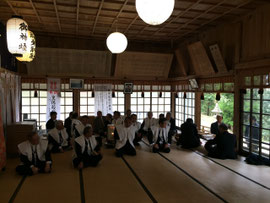 福榮神社の会長以下総代と来賓