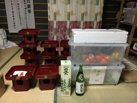 春季大祭神饌の盛り付け