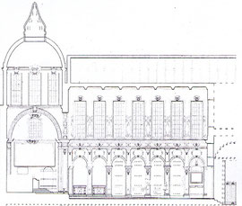 Chiesa di Santa Maria del Popolo di Napoli (152x) - Proiezione longitudinale