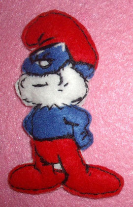 broche papa pitufo fieltro