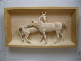 Pferdeschnitzerei Pferderelief
