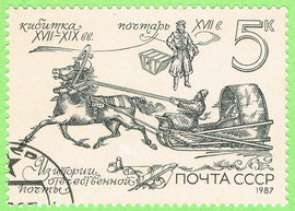 Pochtar' in horse-drawn sledge