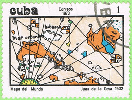 Cuba 1973 Map of the world