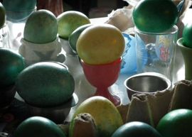 Dyed easter eggs are childish? Well, don't care, Mom and I did it anyway XD