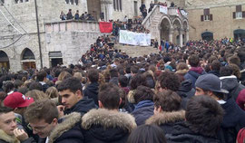 La manifestazione degli studenti perugini