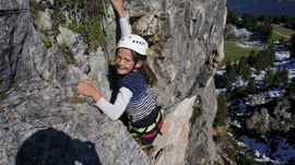 Anna Mitterer beim Klettern am Knorren/Penken