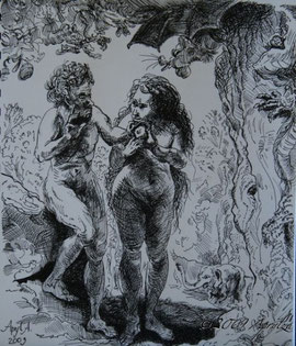 after Rembrandt's 'Adam & Eve'