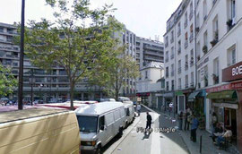 Place d'Aligre : opposition gauche-droite (GoogleEarth)