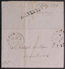 An entire sent from Rolvenden to Cranbrook. 5th February 1842.