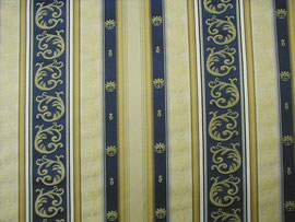 Möbelbezugstoff Bordüren, blau und beige