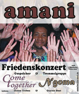 'amani'-Plakat, Foto Gunter Best