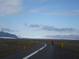 Rodando hacia el glaciar Vatnajokull