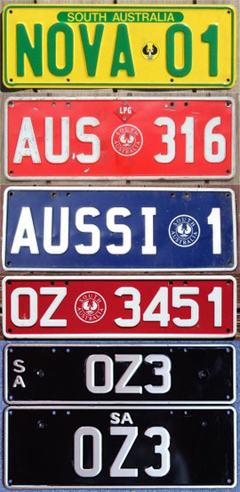 Nummernschilder aus Australien