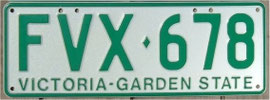 Nummernschild aus Australien Victoria