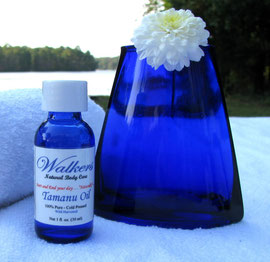 Tamanu Oil 1 oz Cobalt Blue glass bottle