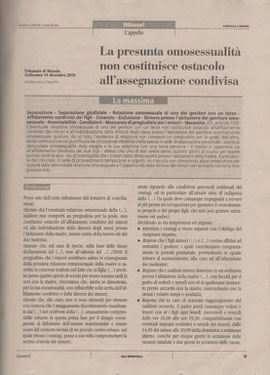 FAMIGLIA E MINORI-Guida al Dirittto- Il Sole 24ore - Inserto al Nr. 2 febbraio '11