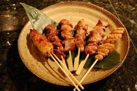 好評の串焼き