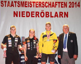 V.l.n.r.: David Fischer, Sarah Fischer, Florian Koch und Obmann Johann Fischer. Foto: zVg