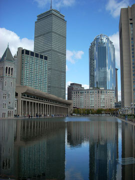 Prudential Center from the Christian Science Pool