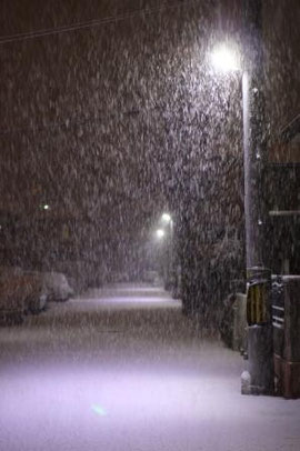 2013年1月27日夜の神戸の雪景色