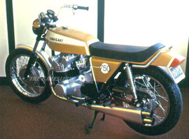 Prototype Kawasaki 1970 750cc Z1 by Paul Crowe - "The Kneeslider" on 1/27/2006 in Motorcycle Business,Motorcycle Design