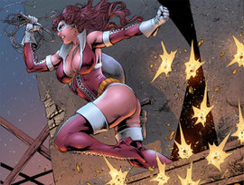 Interior panel from LADY RAWHIDE #1, art by Milton Estevam.