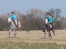 Soran und Hafida beim Galopptraining
