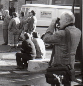 Photographie Maurice Bonnel lors de l'incendie de la SNR le 15 octobre 1989