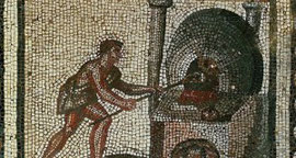 Mosaik eines Bäckers aus archaischer Zeit