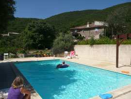 The swimming pool and "le Grand Mas".