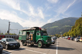 Mittagspause in Lienz (A) am Bahnhof