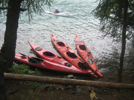 Kayaken auf dem Silsersee / Pause in Chaviolas