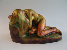 Zsolnay nude statue, Liipola Yrjö, 1906