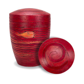 besondere Keramik Urne Lebenslinien Rot