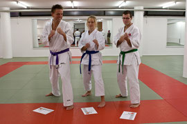 Gero, 3. Kyu; Viktoria, 4. Kyu; Marcus, 5. Kyu