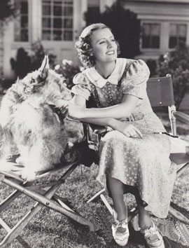 on the set of "Theodora Goes Wild"