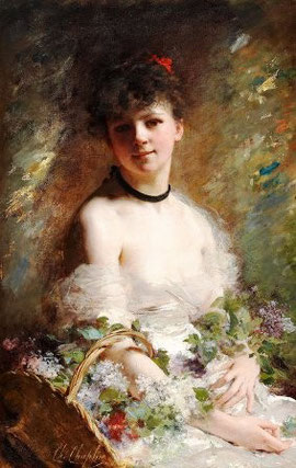 CHARLES CHAPLIN - Donna con cestino