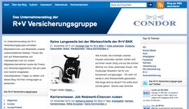 Meldung auf der Seite der R+V
